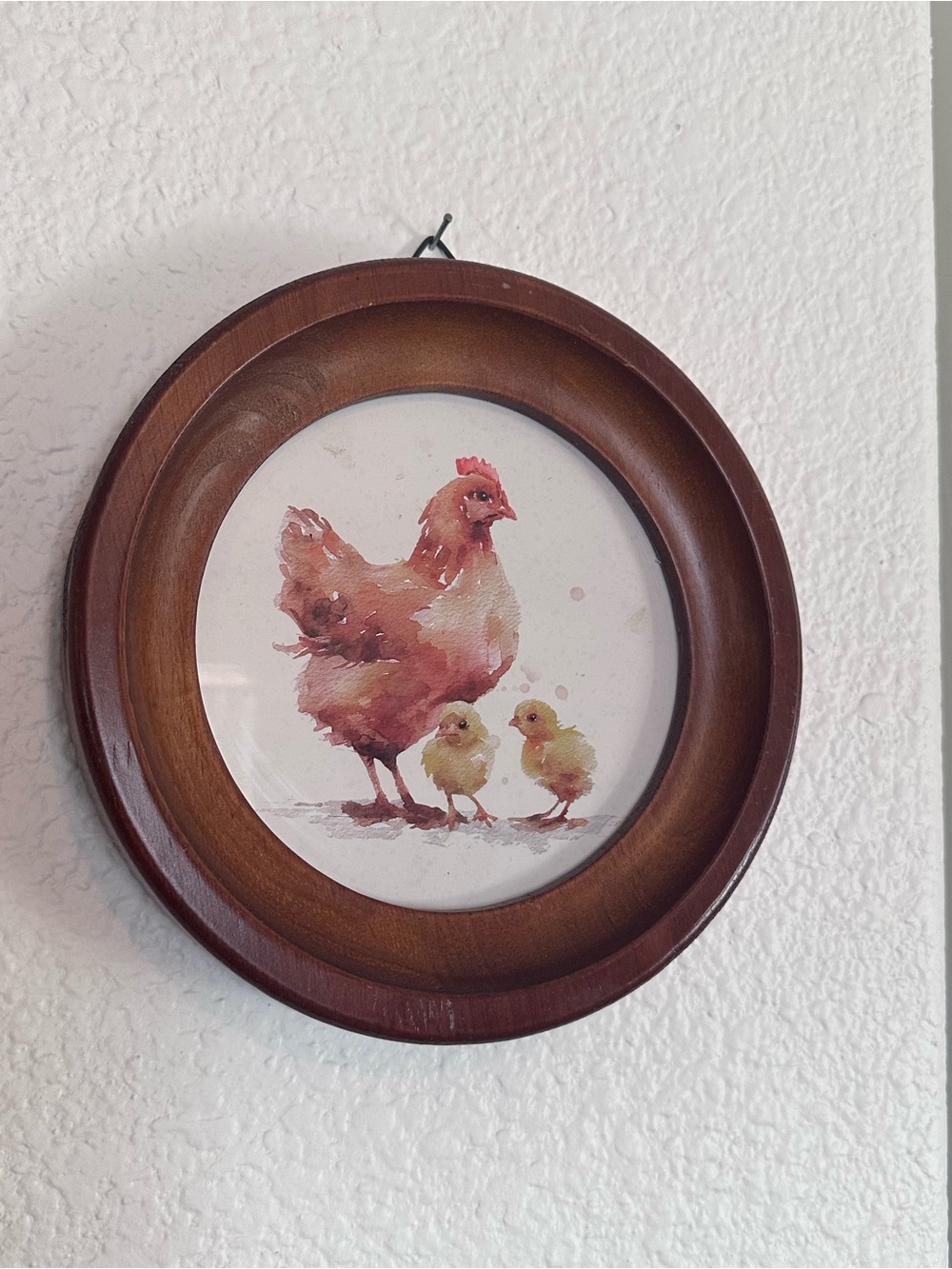 Farmhouse Hen & Chicks Wall Art in Brown and Yellow